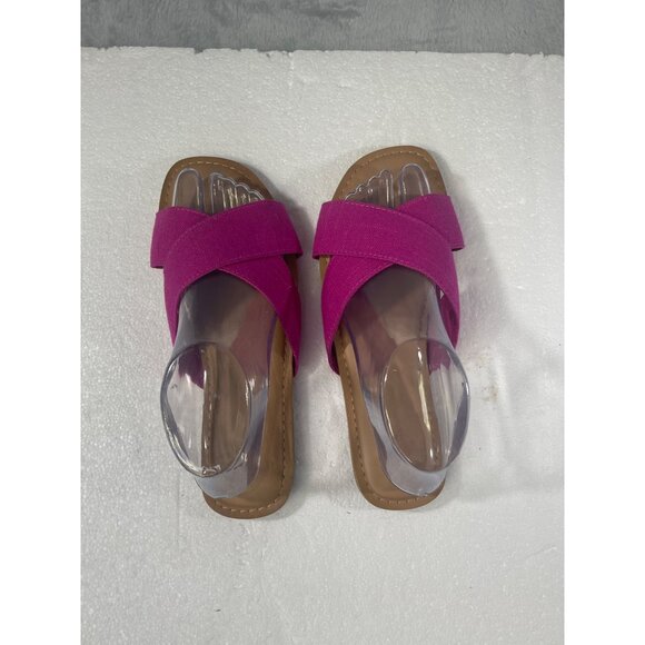 Old Navy womens size 8 Pink Linen Cross Strap Sandals - Picture 10 of 16